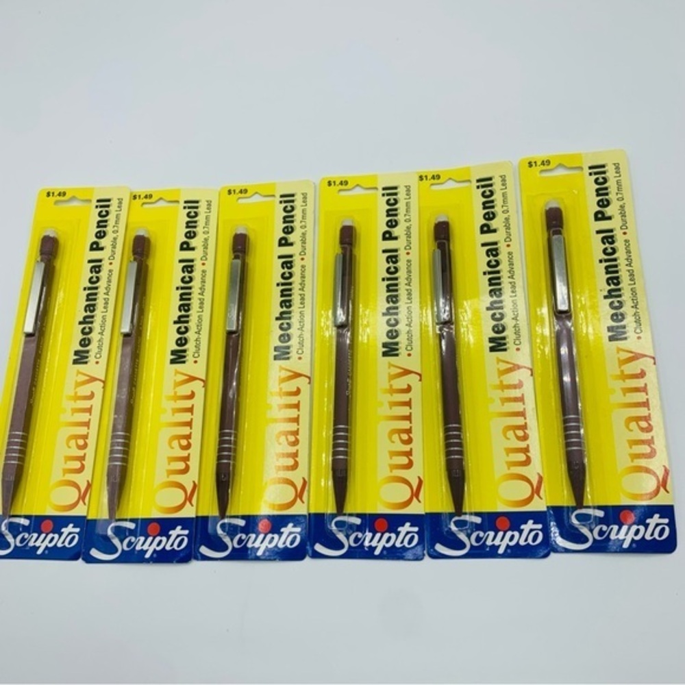Vintage Lot Of 6 1996 Scripto Mechanical Advance 0.7mm Lead Pencils Japan